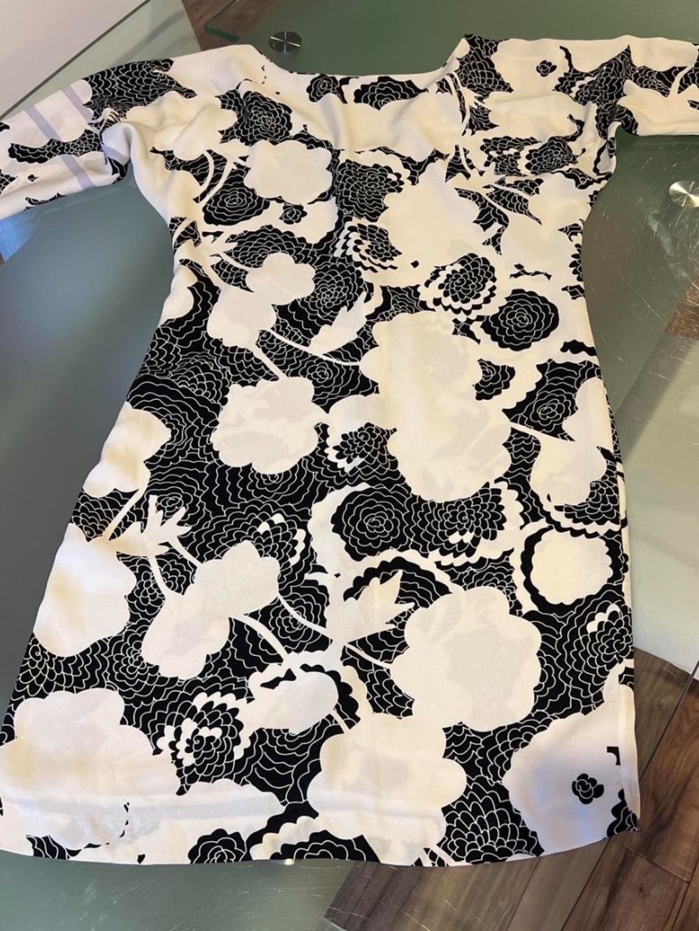 Diane von Furstenberg Black & White Floral Midi Dress